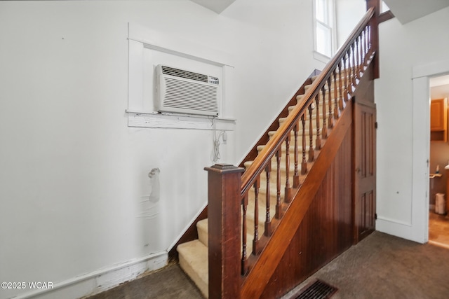 stairs with carpet floors