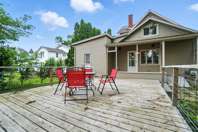 307 N Jefferson St, Van Wert, OH 45891 - wooden deck with outdoor dining space