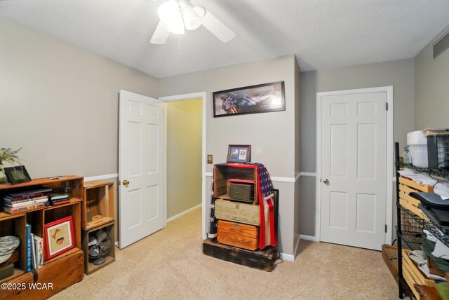 2357 London Dr, Lima, OH 45805 - office area with carpet, ceiling fan, and baseboards