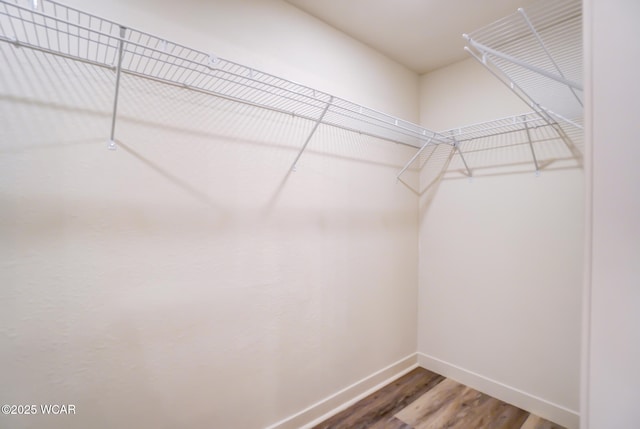 spacious closet with wood finished floors