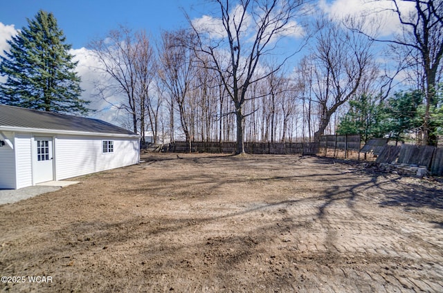 view of yard with fence