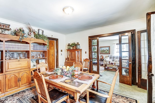 118 Boyd Ave, Van Wert, OH 45891 - carpeted dining space with crown molding