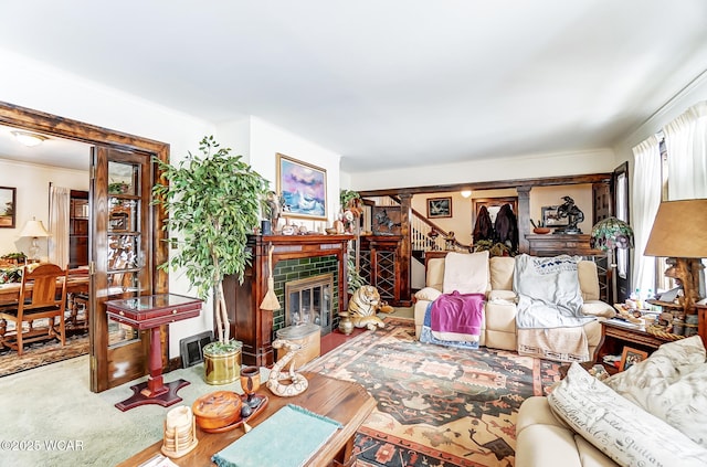 118 Boyd Ave, Van Wert, OH 45891 - living area featuring a fireplace and ornamental molding