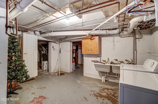 118 Boyd Ave, Van Wert, OH 45891 - unfinished basement featuring washer / clothes dryer