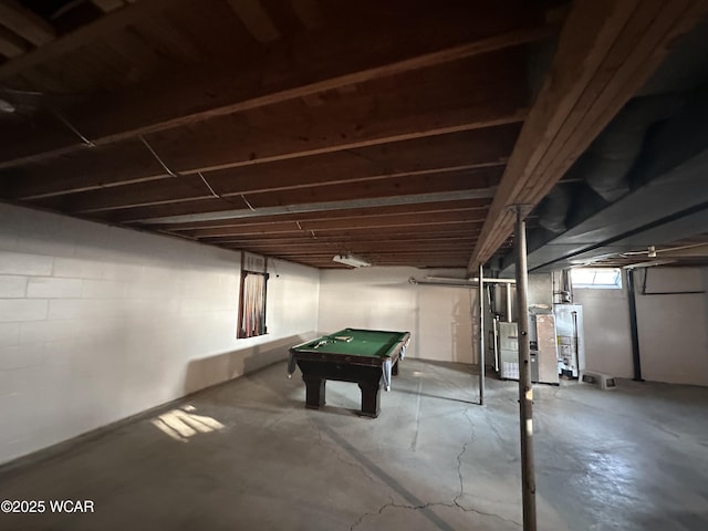 1115 Fett Ave, Lima, OH 45801 - basement featuring billiards table and gas water heater