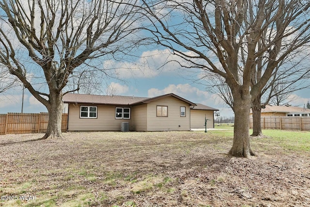 back of property with fence