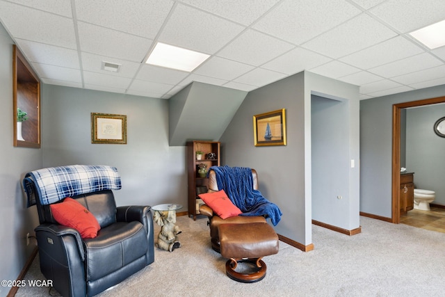 2855 State Route 67, Belle Center, OH 43310 - living area with a drop ceiling, carpet floors, and baseboards