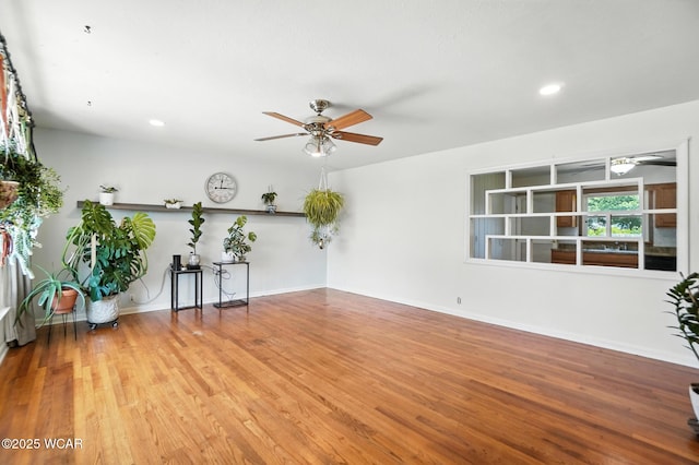 806 Tremont Ave, Lima, OH 45801 - empty room with ceiling fan, wood finished floors, and recessed lighting