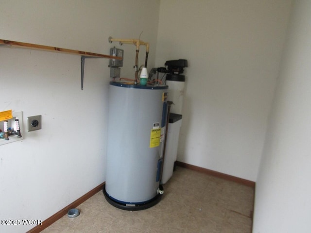 utility room with water heater