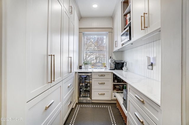 pantry with wine cooler