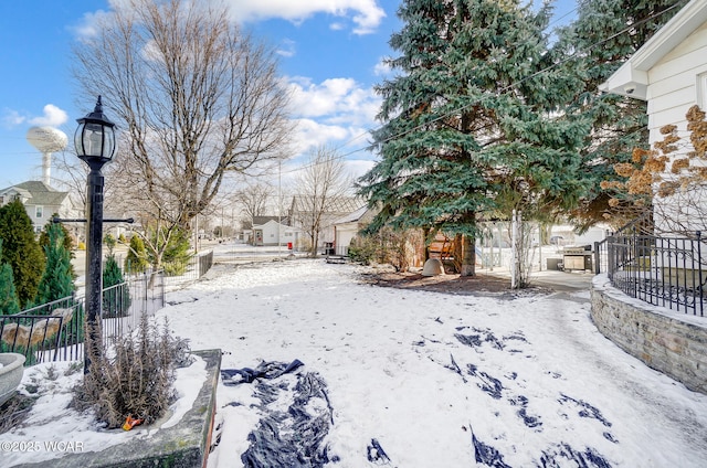 view of snowy yard