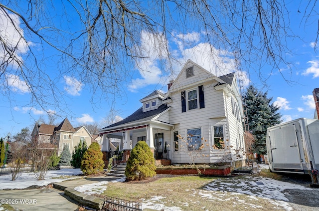 view of front of home with covered porch