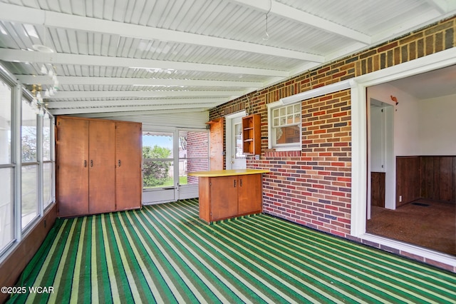 635 Close Ave, Lima, OH 45805 - unfurnished sunroom featuring beam ceiling