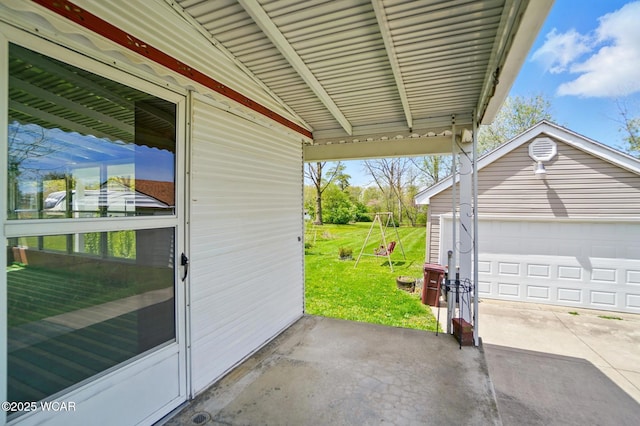 635 Close Ave, Lima, OH 45805 - view of patio featuring an outbuilding