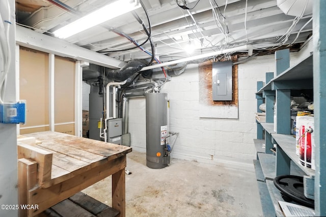 418 S Judkins Ave, Lima, OH 45805 - unfinished below grade area with gas water heater, electric panel, and heating unit
