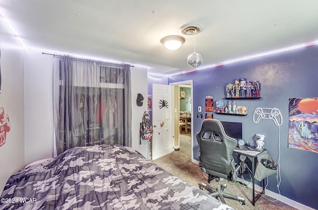 bedroom with carpet floors