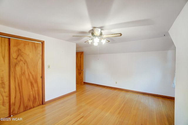 interior space featuring hardwood / wood-style floors and ceiling fan