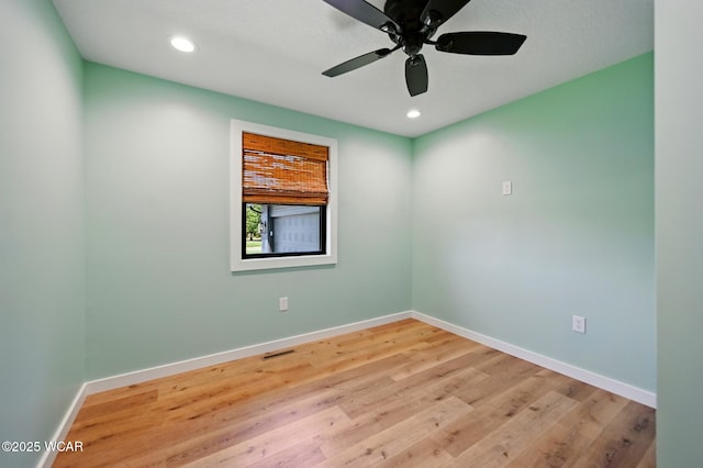3485 Sugar Creek Rd, Lima, OH 45807 - unfurnished room with light wood-style flooring, recessed lighting, and ceiling fan