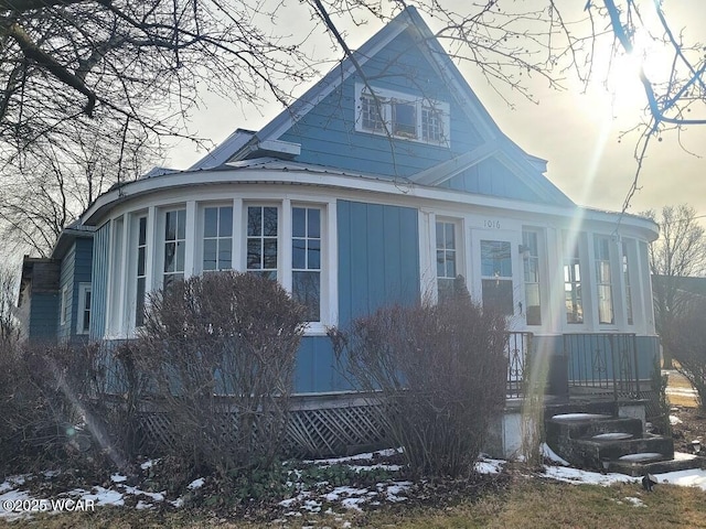 view of snowy exterior