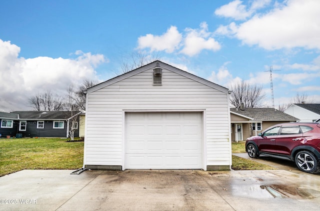 garage with driveway