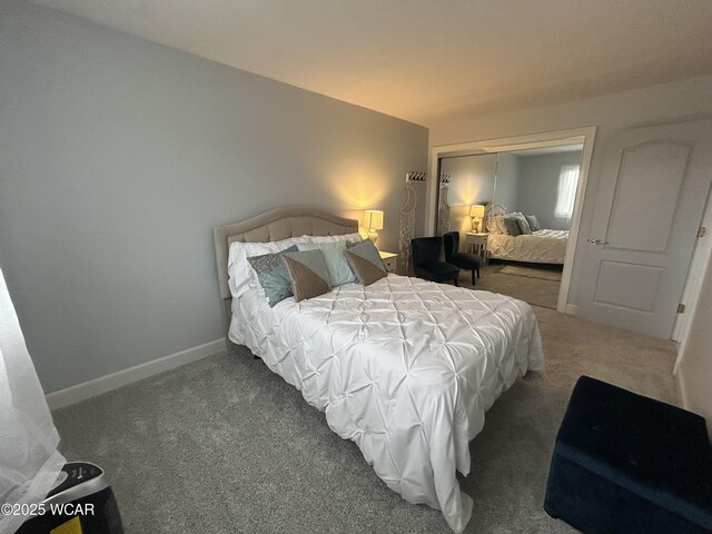 2275 N Cable Rd Unit 60, Lima, OH 45807 - bedroom with baseboards, a closet, and carpet floors