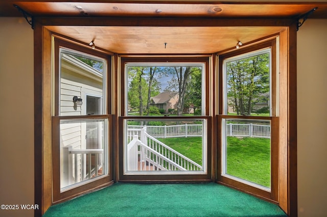 doorway featuring carpet
