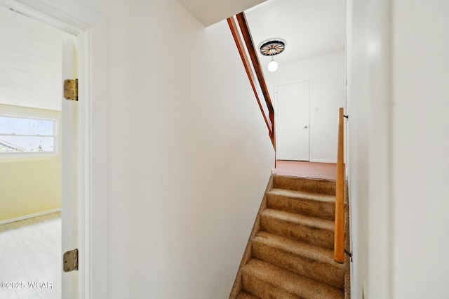 staircase with baseboards