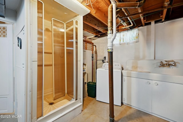 1317 Melrose St, Lima, OH 45801 - below grade area featuring washing machine and dryer