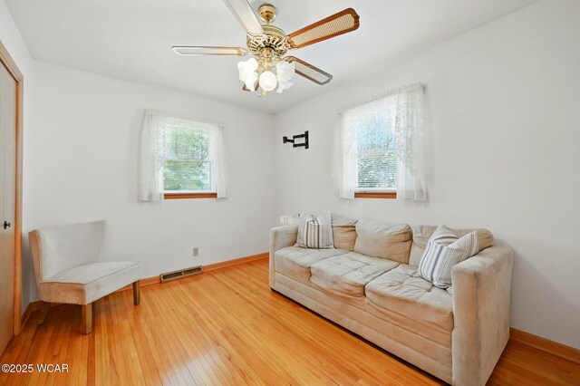 1317 Melrose St, Lima, OH 45801 - living area with wood-type flooring and ceiling fan