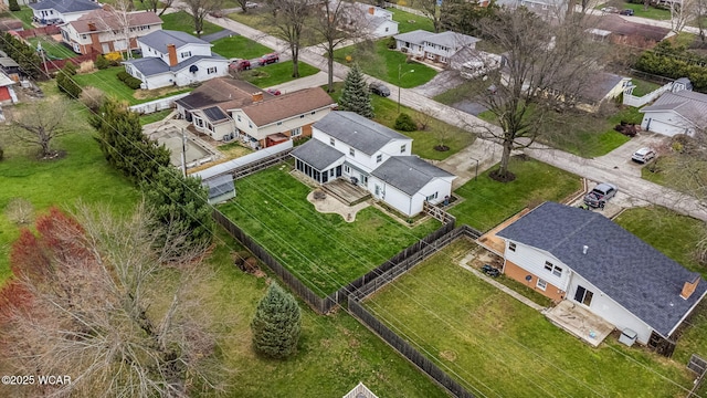 aerial view with a residential view