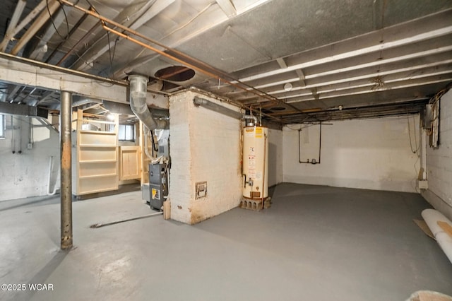 517 Marian Ave, Lima, OH 45801 - unfinished basement featuring gas water heater and heating unit