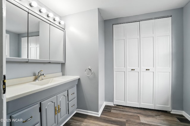 517 Marian Ave, Lima, OH 45801 - bathroom featuring vanity, wood finished floors, and a closet