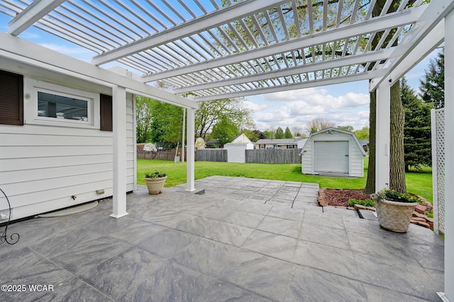 216 N Rauthland Ave, Wapakoneta, OH 45895 - view of patio with a shed, an outbuilding, and a pergola