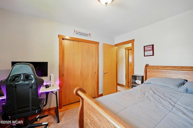 216 N Rauthland Ave, Wapakoneta, OH 45895 - bedroom with a closet and light carpet