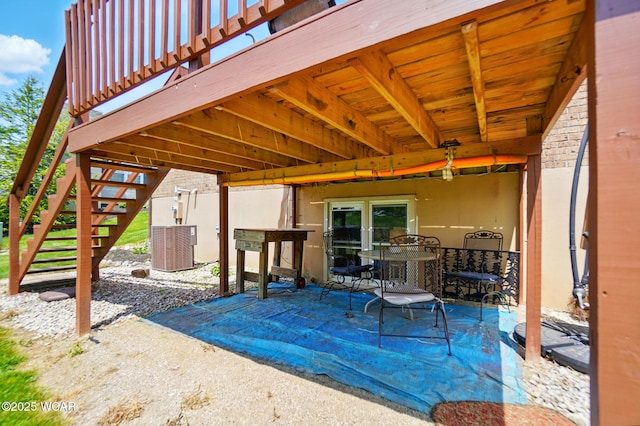 5195 Shoshone Trl, Lima, OH 45805 - view of patio with stairway and central AC unit