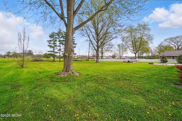 view of yard featuring fence