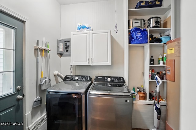 1826 W High St, Lima, OH 45805 - laundry room with cabinet space, separate washer and dryer, and electric panel