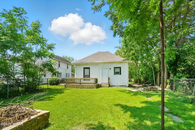 1151 S Central Ave, Lima, OH 45804 - back of house featuring a shingled roof and a deck