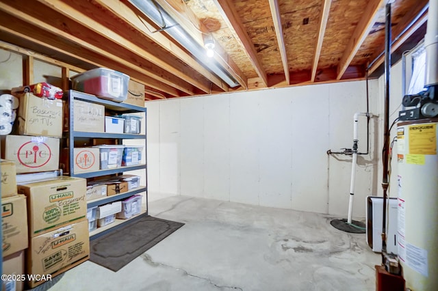 basement with gas water heater