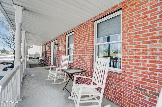 view of patio with a porch