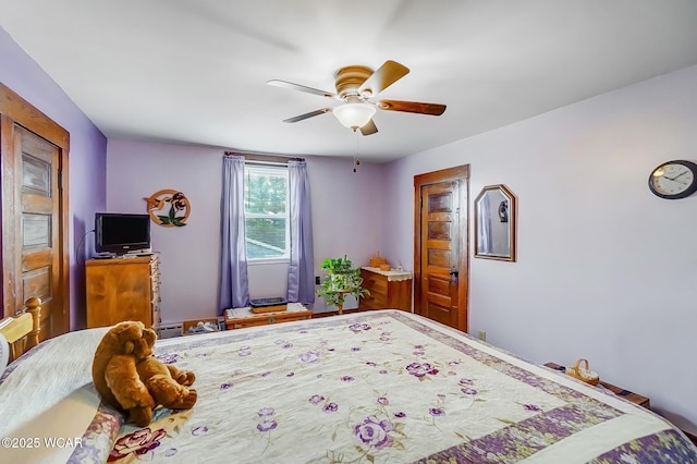 bedroom with a ceiling fan