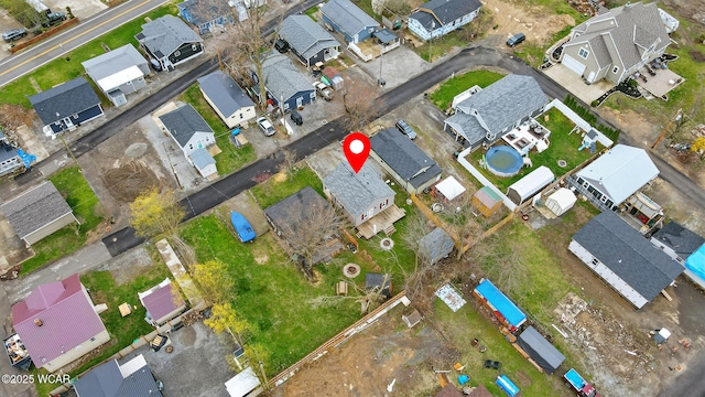 bird's eye view with a residential view