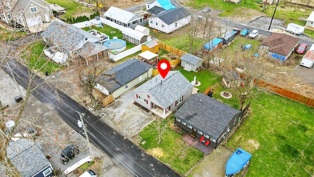 bird's eye view with a residential view