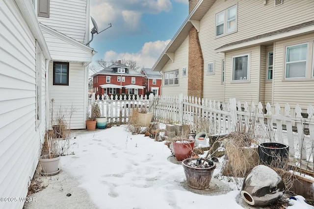 view of snowy yard