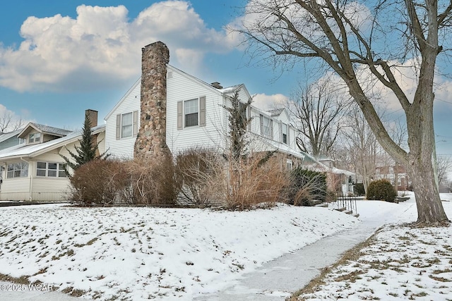 view of snowy exterior