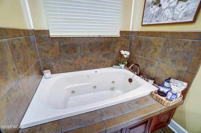 bathroom with a tub