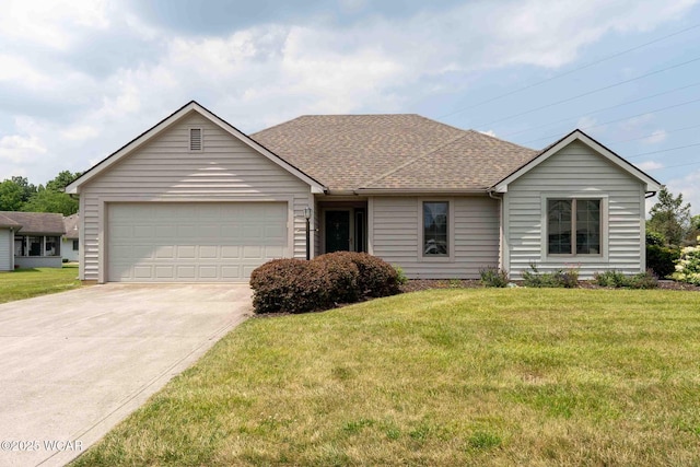 81 Riley Creek Ct, Bluffton, OH 45817 - view of front of property featuring driveway, an attached garage, a front yard, and roof with shingles