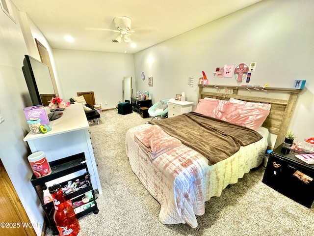 2969 Sands Rd, Lima, OH 45805 - carpeted bedroom featuring a ceiling fan