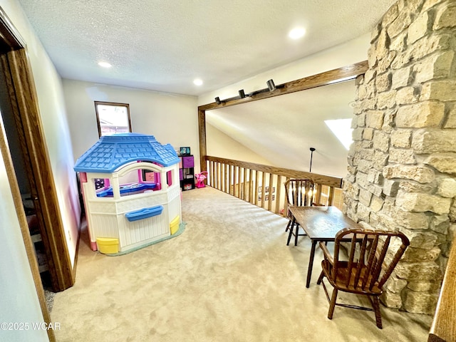 2969 Sands Rd, Lima, OH 45805 - playroom featuring a textured ceiling, carpet flooring, and recessed lighting
