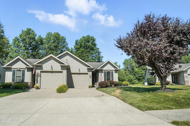 556 Westerly Dr, Lima, OH 45805 - ranch-style home with an attached garage, concrete driveway, and a front lawn